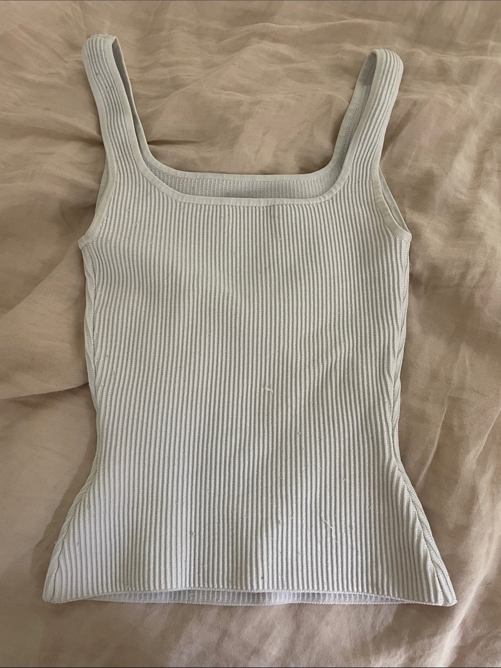 Aritzia White Square-Neck Tank Top